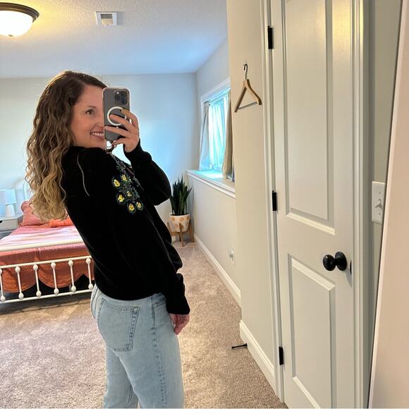 Vintage Lindsay Blake Black Sequin Sweater Medium - Picture 2 of 10